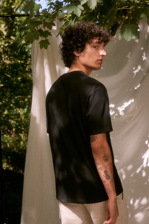 Springfield Camiseta estampado delantero "Roots Studio" negro