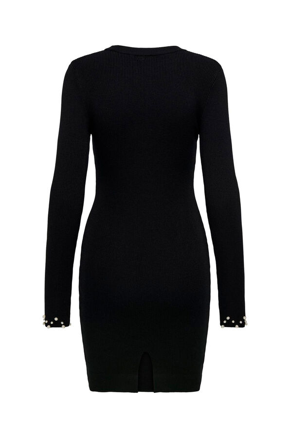 Only Vestido com pérolas preto