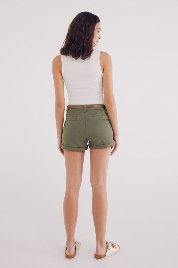 Springfield Shorts cal&ccedil;as chino com cinto bege