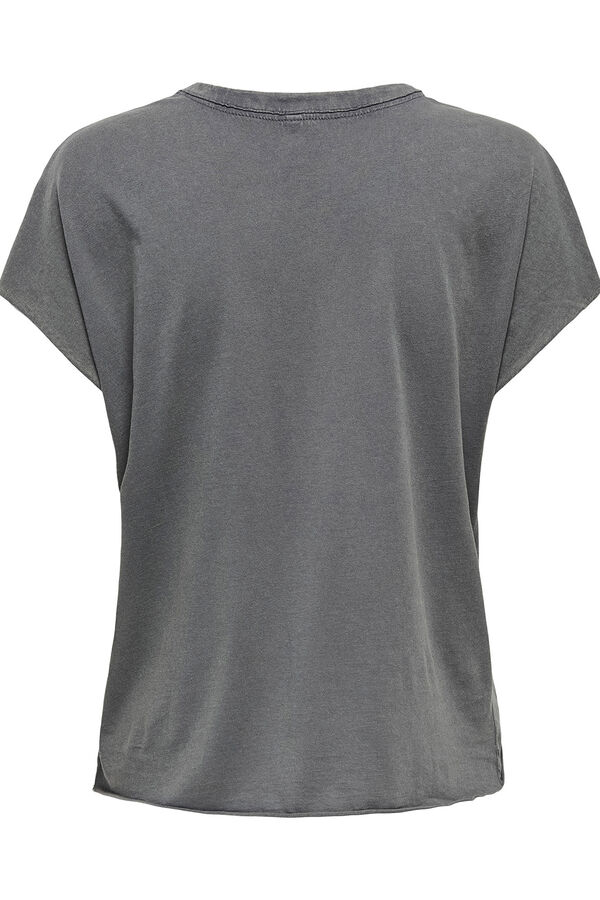 Only Camiseta con manga en corte diagonal gris