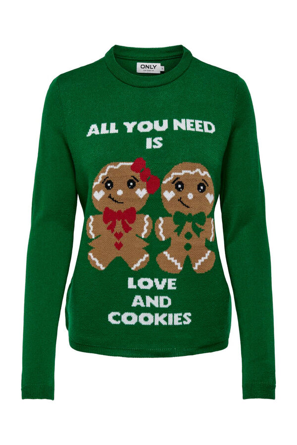 Only Jersey navide&ntilde;o de punto verde