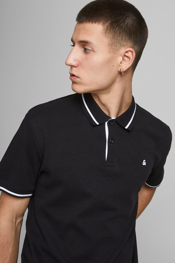 Jack & Jones Polo algod&oacute;n cuello contraste negro