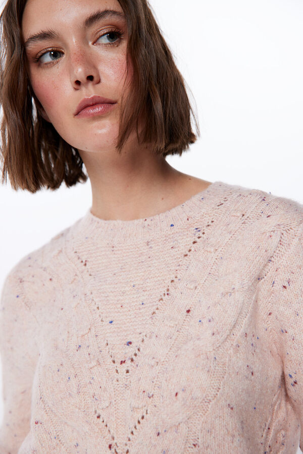 Springfield Jersey Jaspeado Estructura rosa