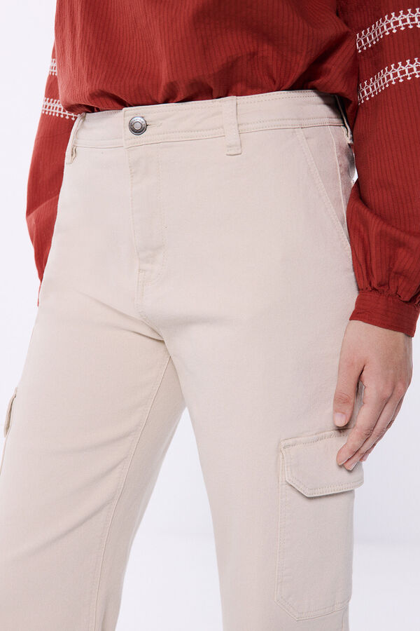 Springfield Pantal&oacute;n cargo algod&oacute;n beige