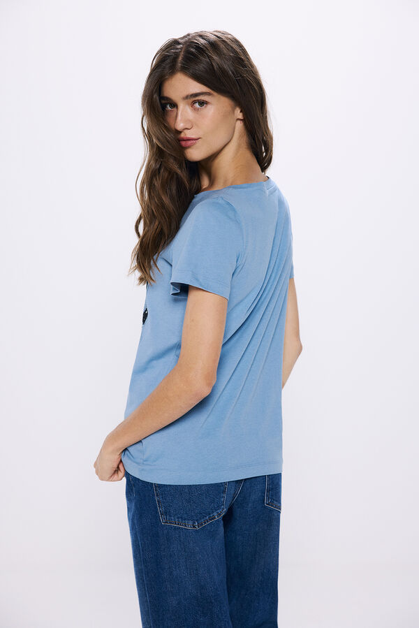 Springfield Camiseta gr&aacute;fica &eacute;tnica azul