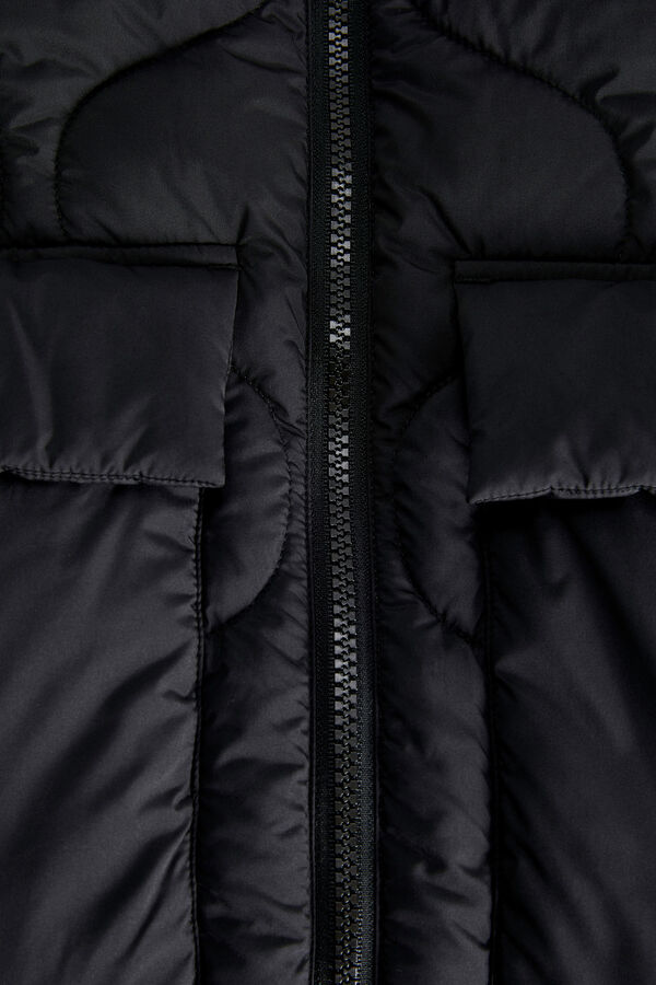 Jack & Jones Sobretudo comprido acolchoado preto