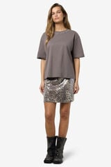 Noisy May camiseta joya cuello gris