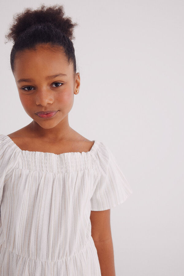 Springfield Kids Mono lino rayas ni&ntilde;a blanco