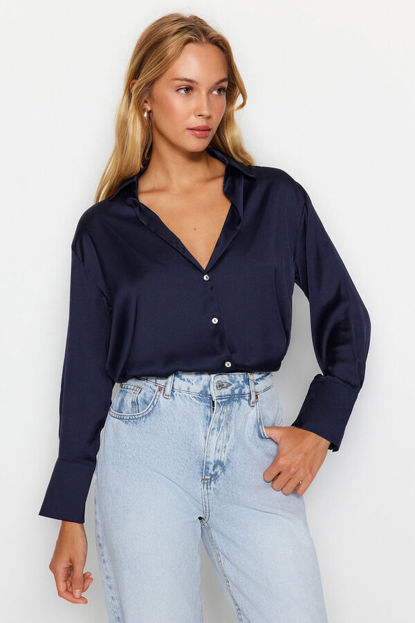 Trendyol Blusa oversize azul