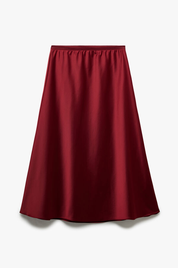 Koton Saia midi de saia regular com cintura padr&atilde;o vermelho