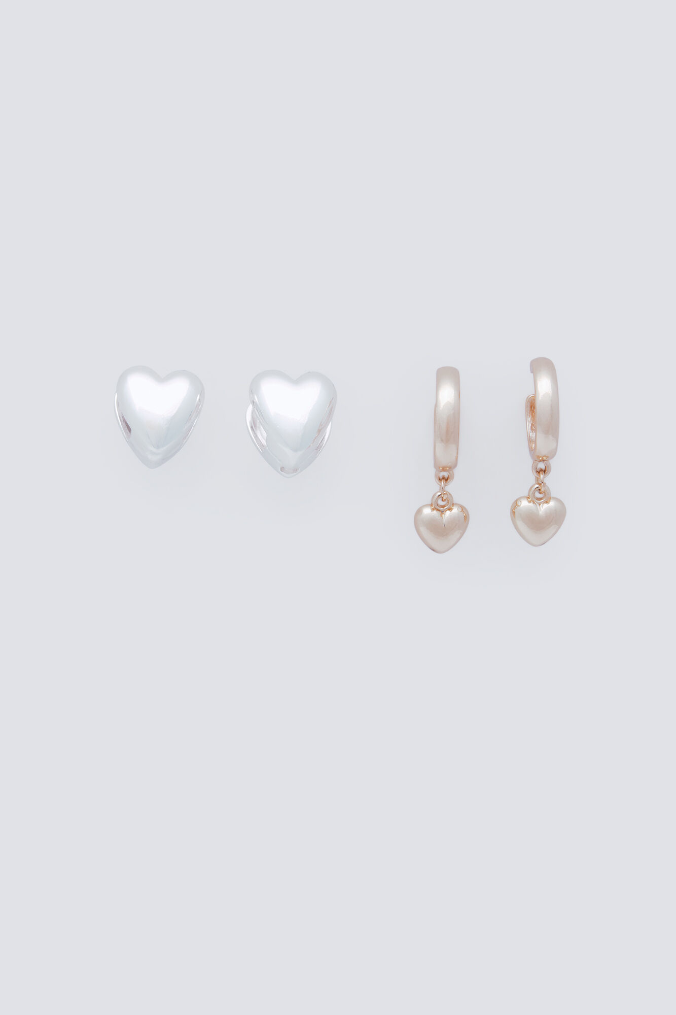 Springfield Pack pendientes corazones plateadosy dorados