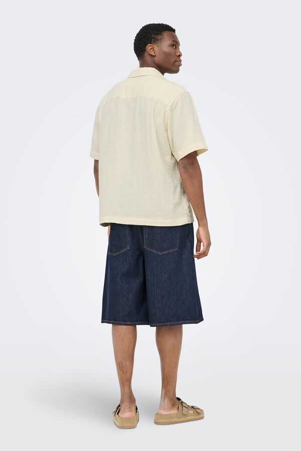 Only & Sons Camisa de manga curta bege