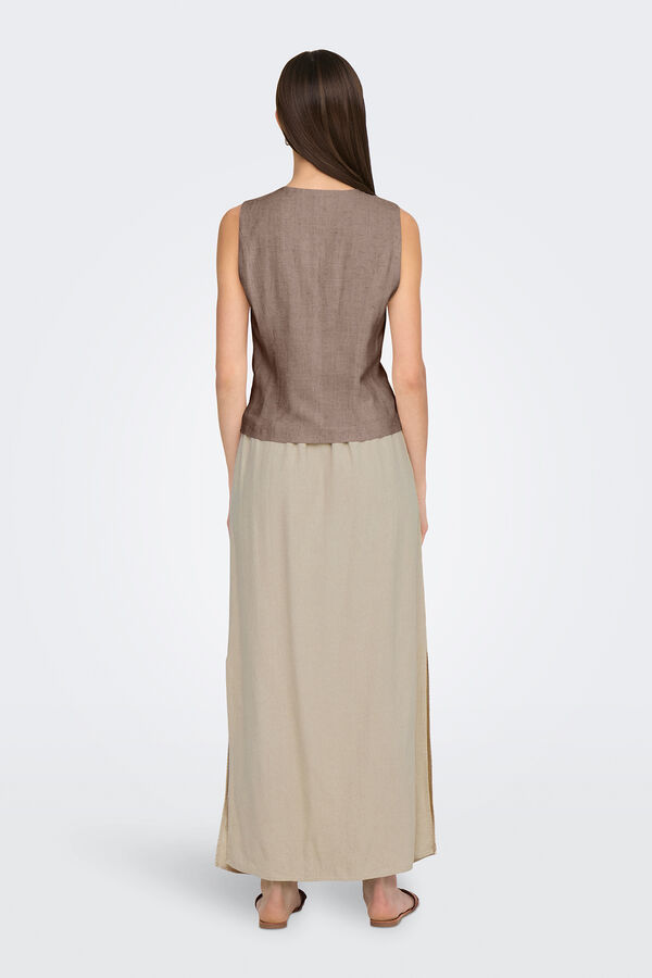 Only Colete de linho  cru