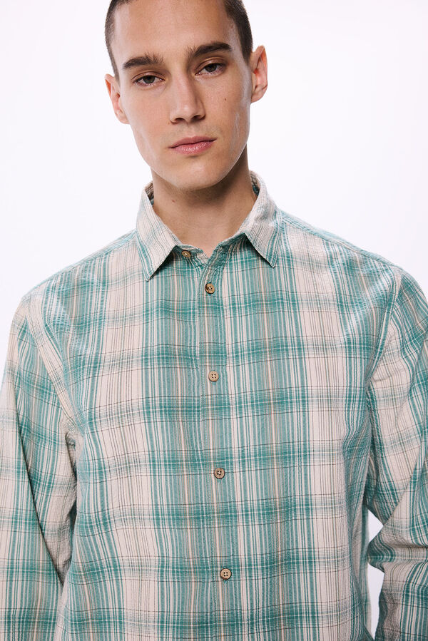 Springfield Camisa xadrez xadrez bege