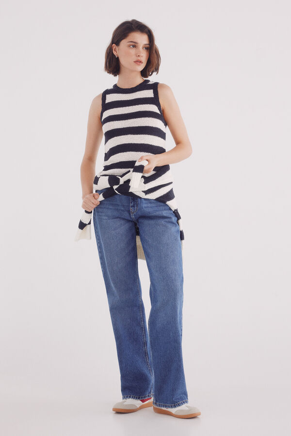 Springfield Top de malha riscas azul