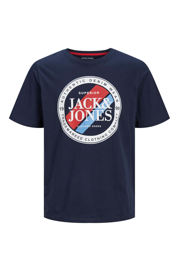 Jack & Jones PLUS T-shirt fit padr&atilde;o azul