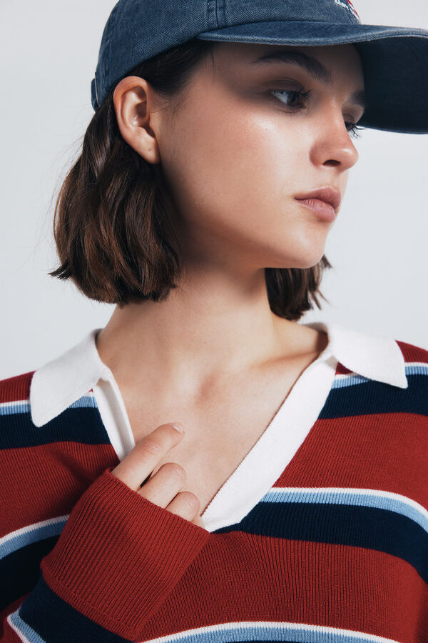 Springfield Jersey polo rayas rojo