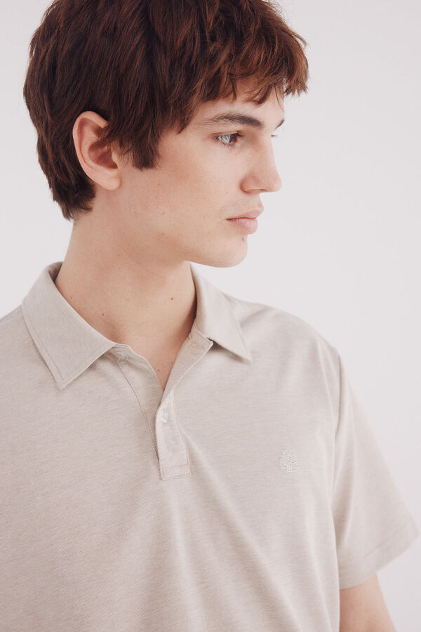 Springfield Polo piqu&eacute; estructura bicolor regular fit beige