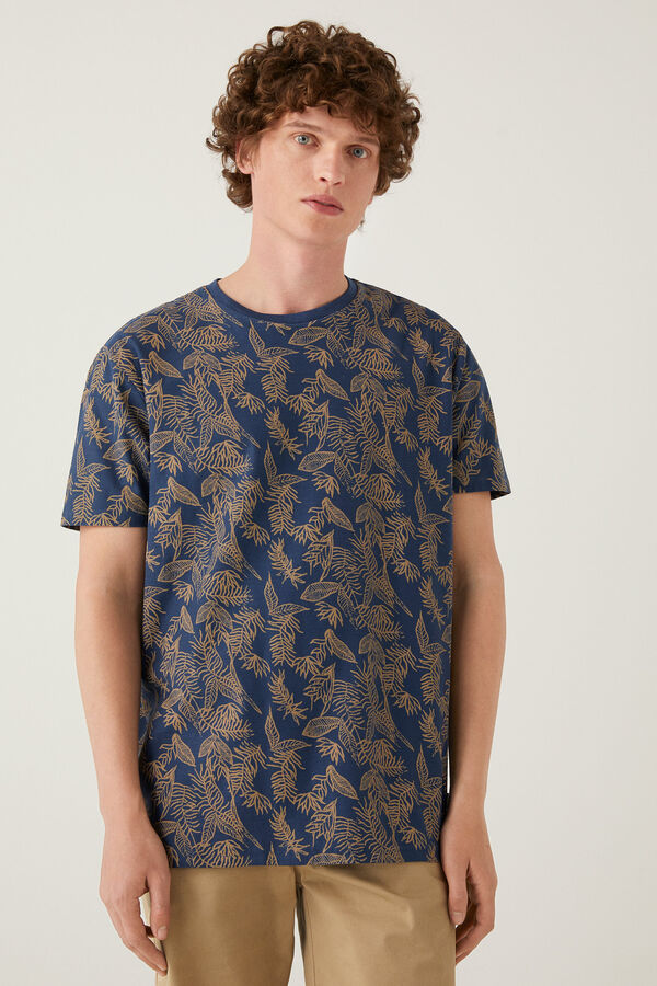 springfield T-shirt estampagem &eacute;tnica azul