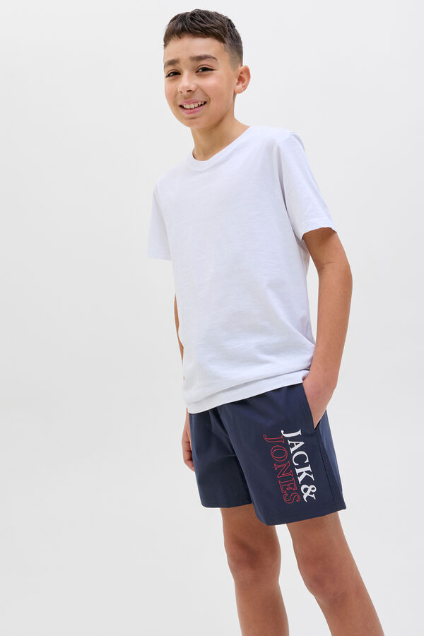 Jack & Jones Junior Shorts de banho com estampado de logo azul