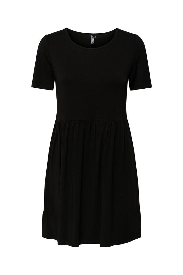 Pieces Vestido de manga curta. preto