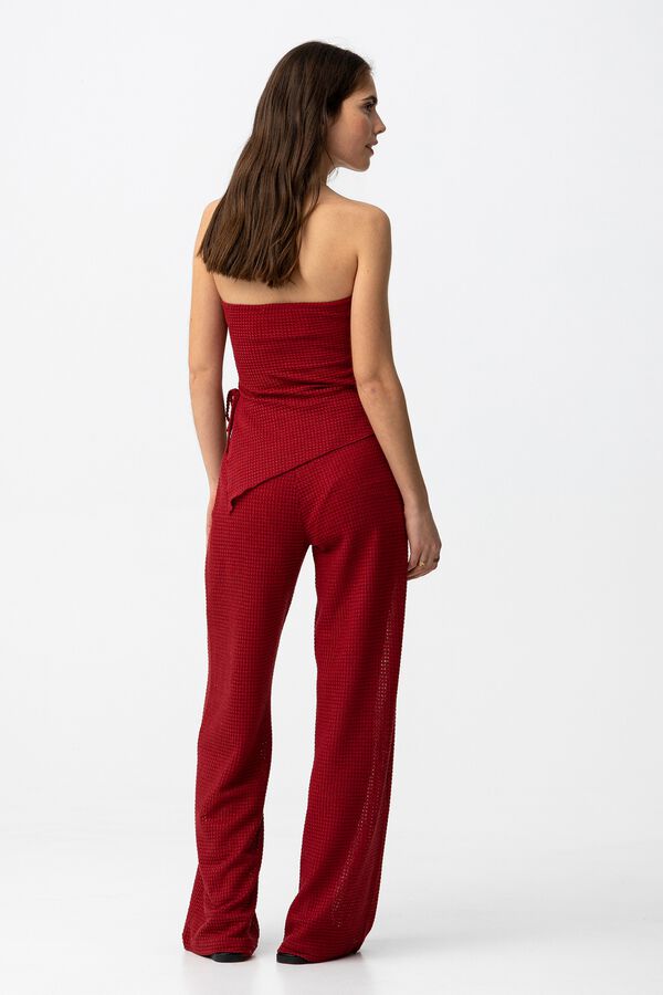 Tiffosi Young Pantalones wide leg vermelho