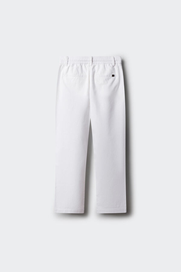 Springfield Kids Pantal&oacute;n lino ni&ntilde;o blanco