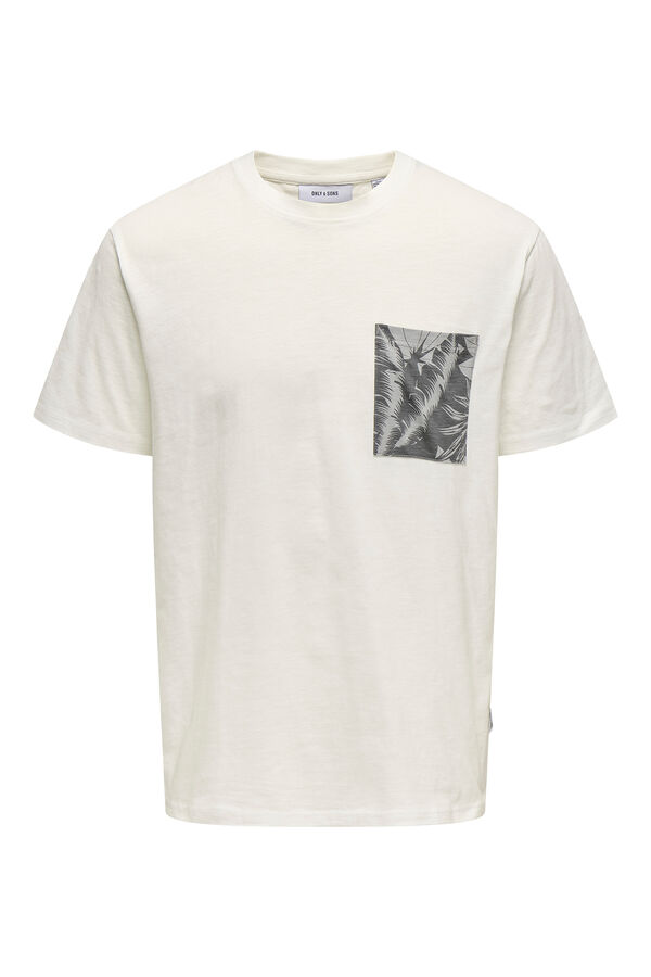 Only & Sons Camisola de manga curta com bolso branco