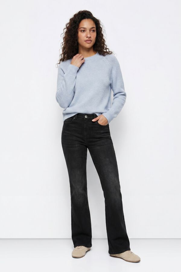Tiffosi Jeans flare de cintura alta preto