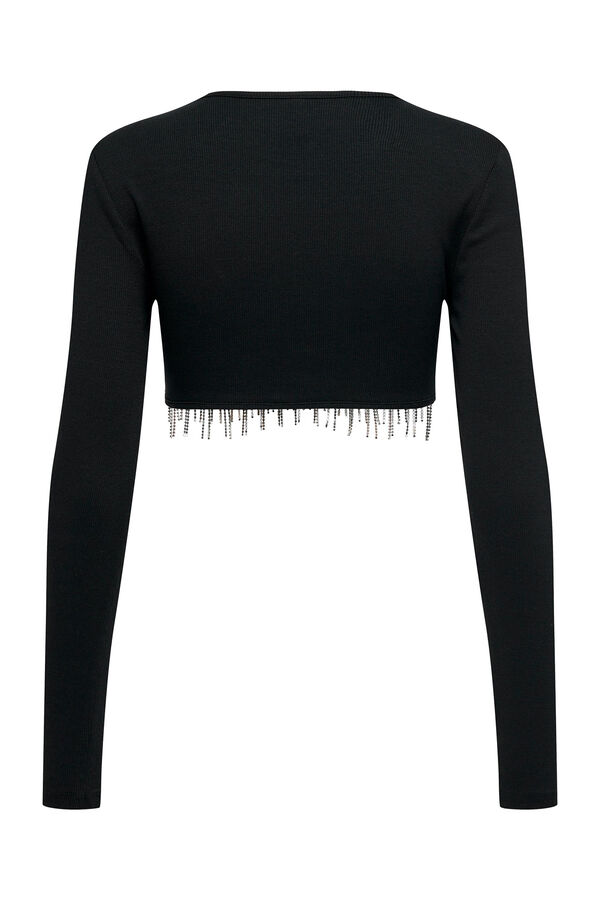 Only Top crop strass negro