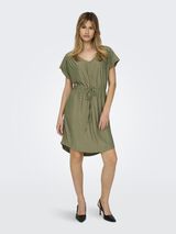 JDY Vestido corto cuello pico verde