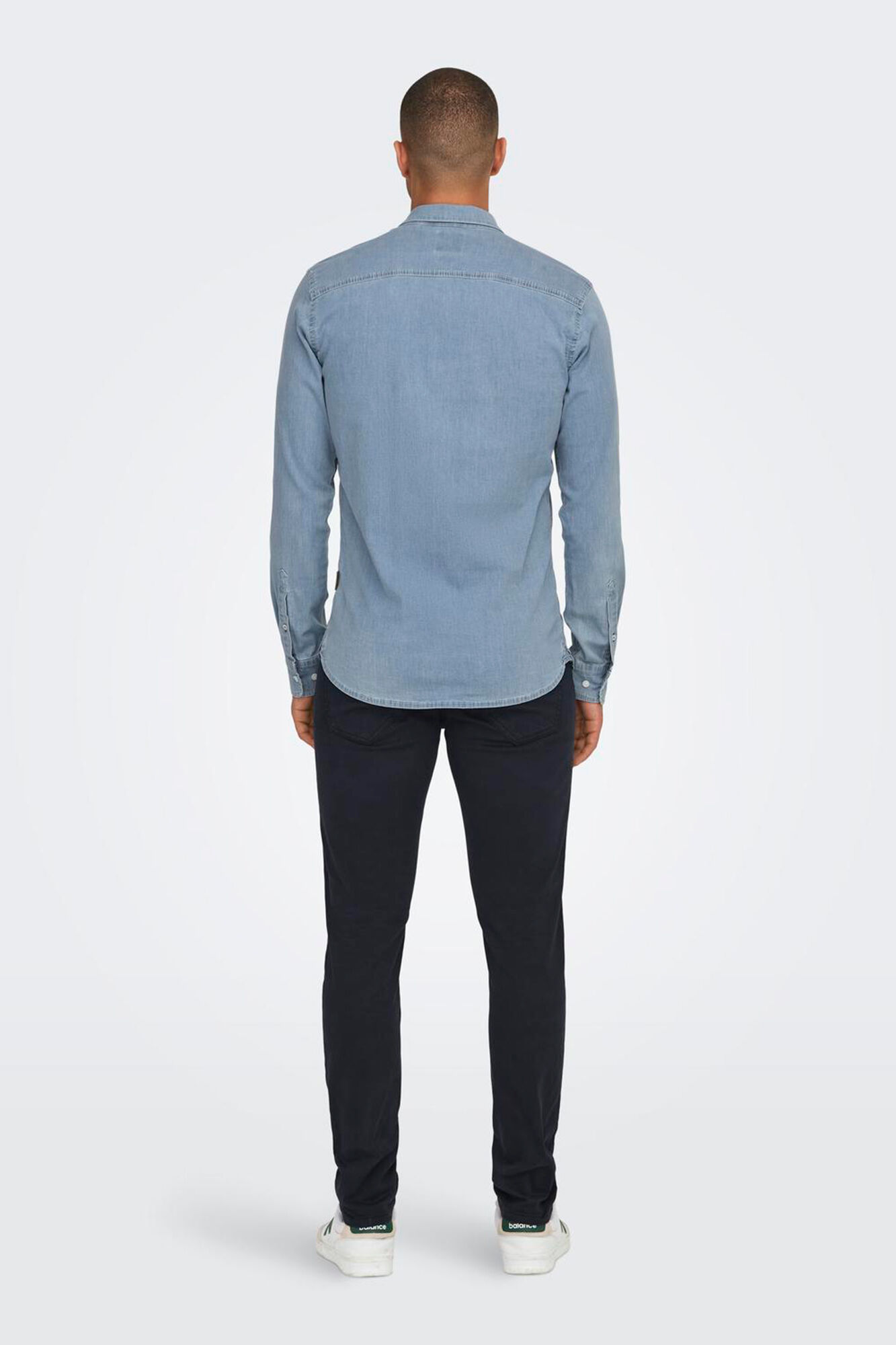 Only & Sons Camisa de cambraia com gola cl&aacute;ssica 