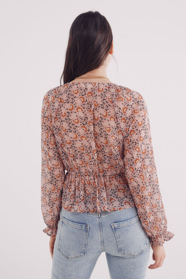 Springfield Blusa gasa estampada morado/lila