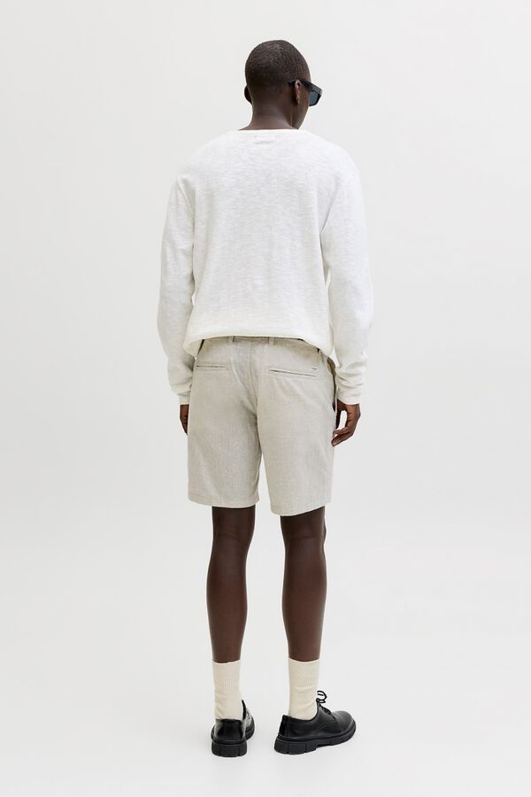 Jack & Jones Bermuda chino regular fit em linho cru