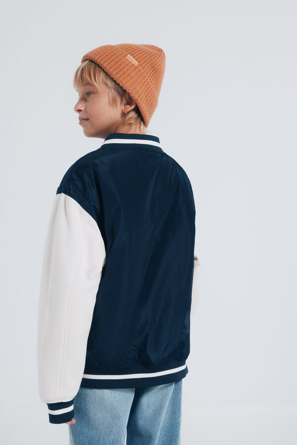 Springfield Kids Jaqueta de beisebol universit&aacute;ria masculina azul