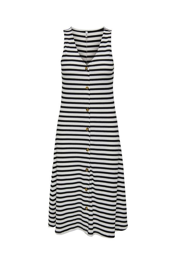 Only Vestido midi a rayas blanco