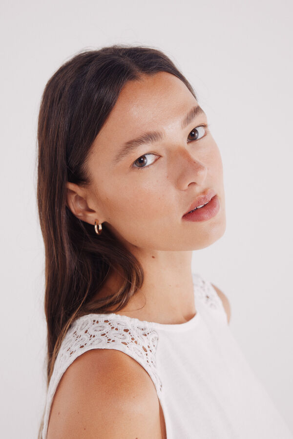 Springfield Camiseta de crochet com ombros cru