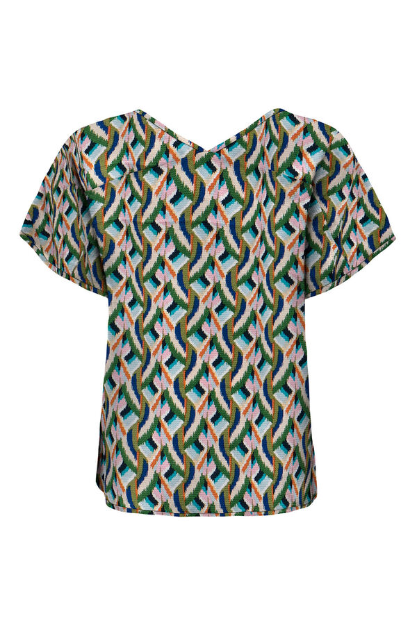 Only Blusa con escote de pico verde