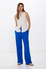 Springfield Pantal&oacute;n Jogger Lino Viscosa azul