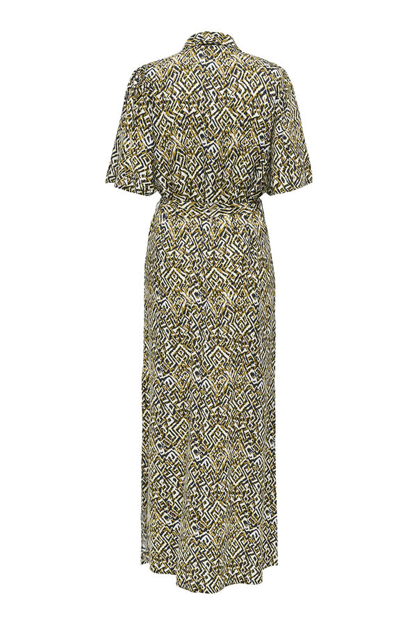 JDY Vestido camiseiro estampado bege