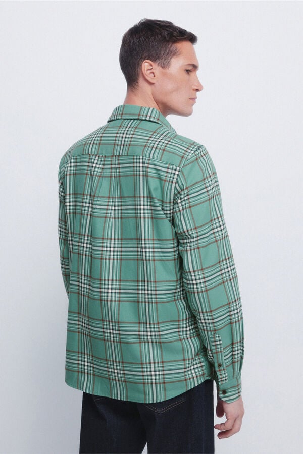 Springfield Camisa cuadros verde