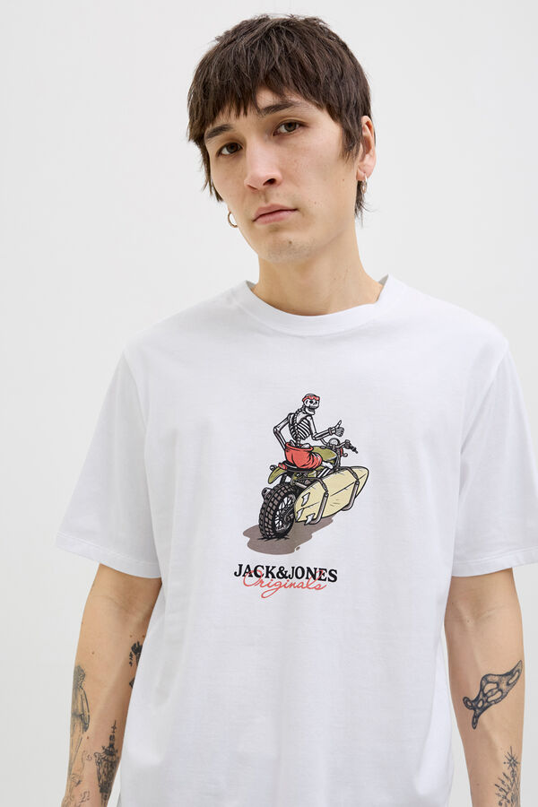 Jack & Jones Camiseta regular fit estampada blanco