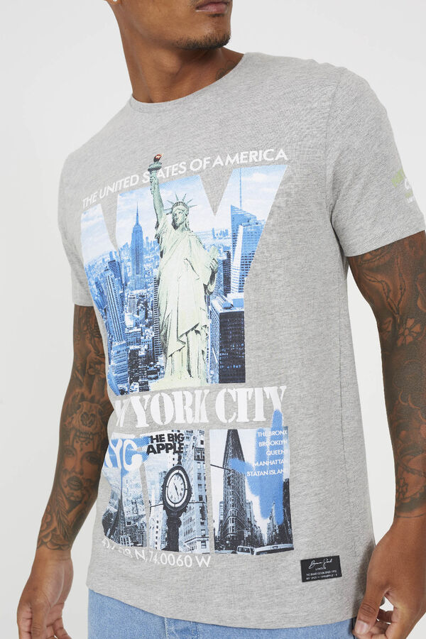 Brave Soul T-shirt estampada com manga curta cinzento