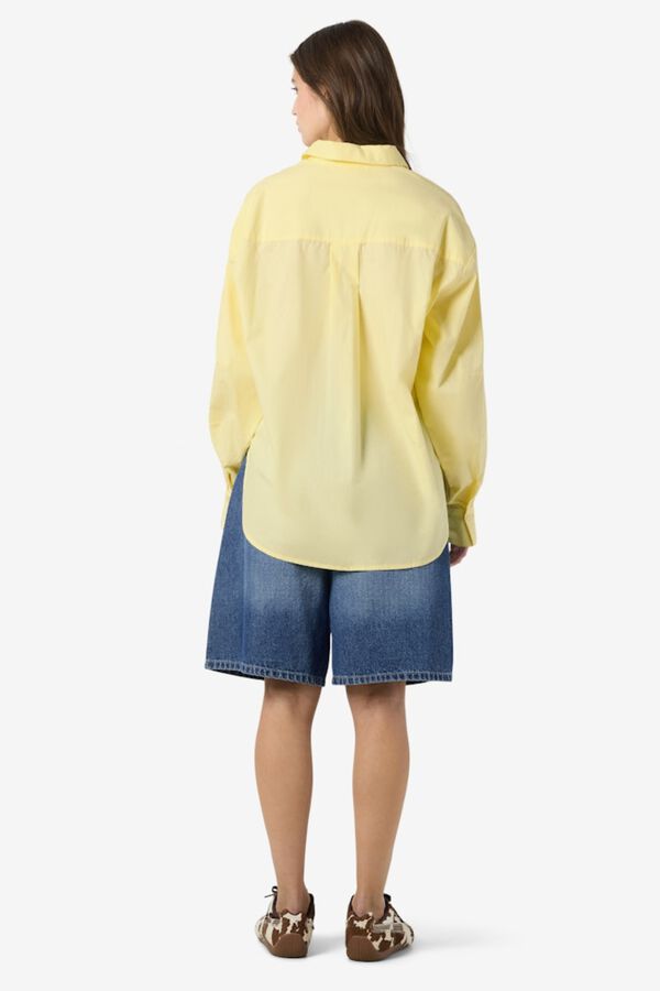 Noisy May Camisa de manga larga oversize amarillo