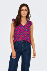 Only Camiseta sin mangas regular fit fucsia