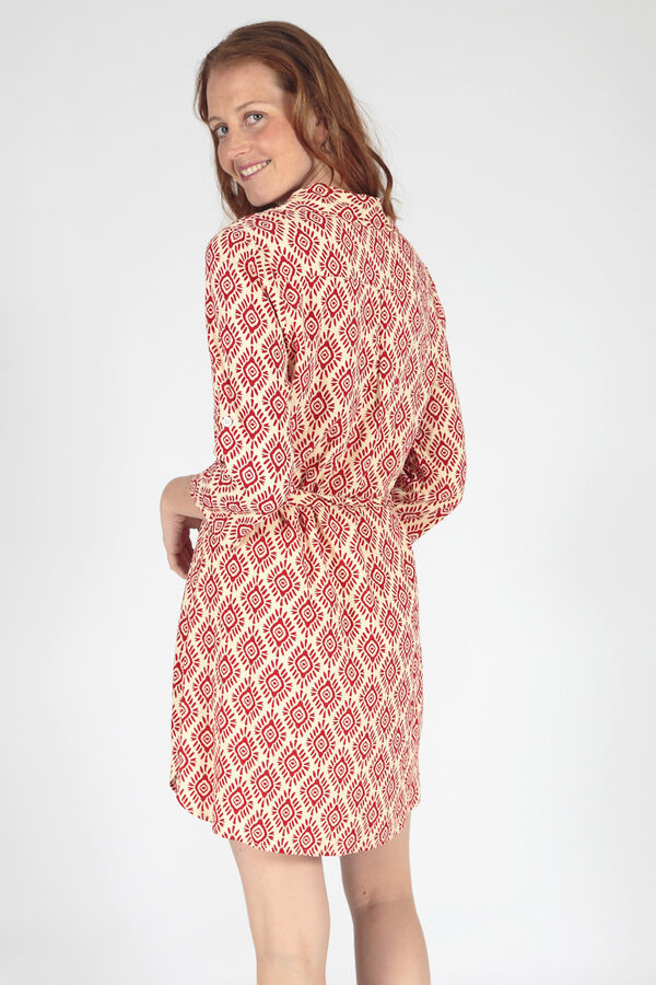 Brave Soul Vestido camiseiro estampado vermelho