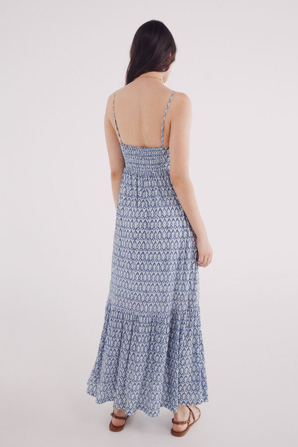 Springfield Vestido midi estampado geométrico turquesa