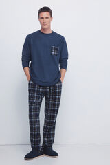 Springfield Set pijama largo tejido c&aacute;lido azul