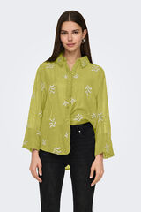 JDY Camisa de manga ancha y detalles bordado verde