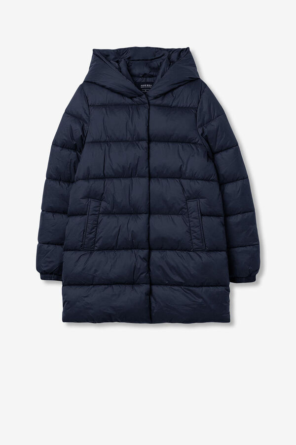 Tiffosi Sobretudo longo de nylon acolchoado azul